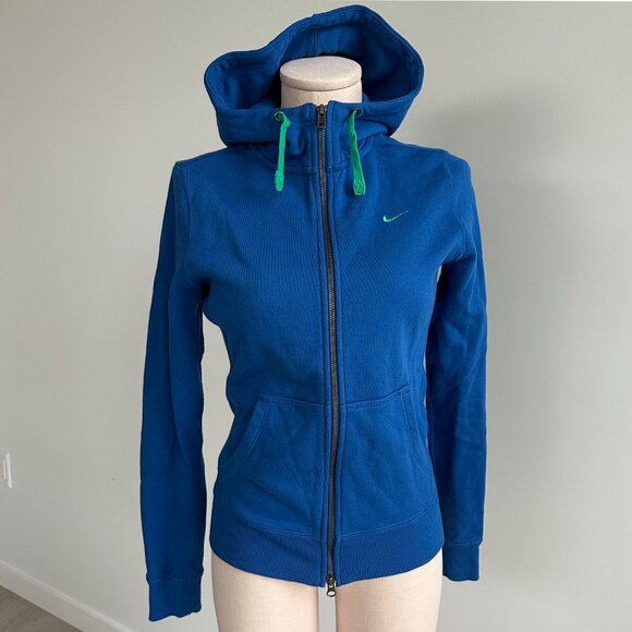 Nike Hoodie The Athletic Dept Blue Womens Medium Full Zip Kangaroo Pockets - Picture 1 of 8